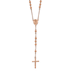 Chisel Stainless Steel Polished Rose IP-plated 30 inch Rosary Necklace