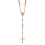 Chisel Stainless Steel Polished Rose IP-plated 30 inch Rosary Necklace