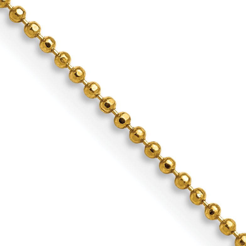 Chisel Gold-tone Brass 1.50mm Plated Ball Chain
