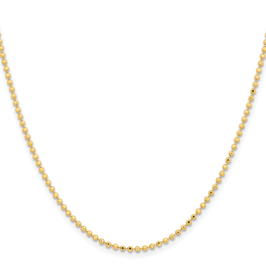 Brass Beaded Chain Necklace 2mm