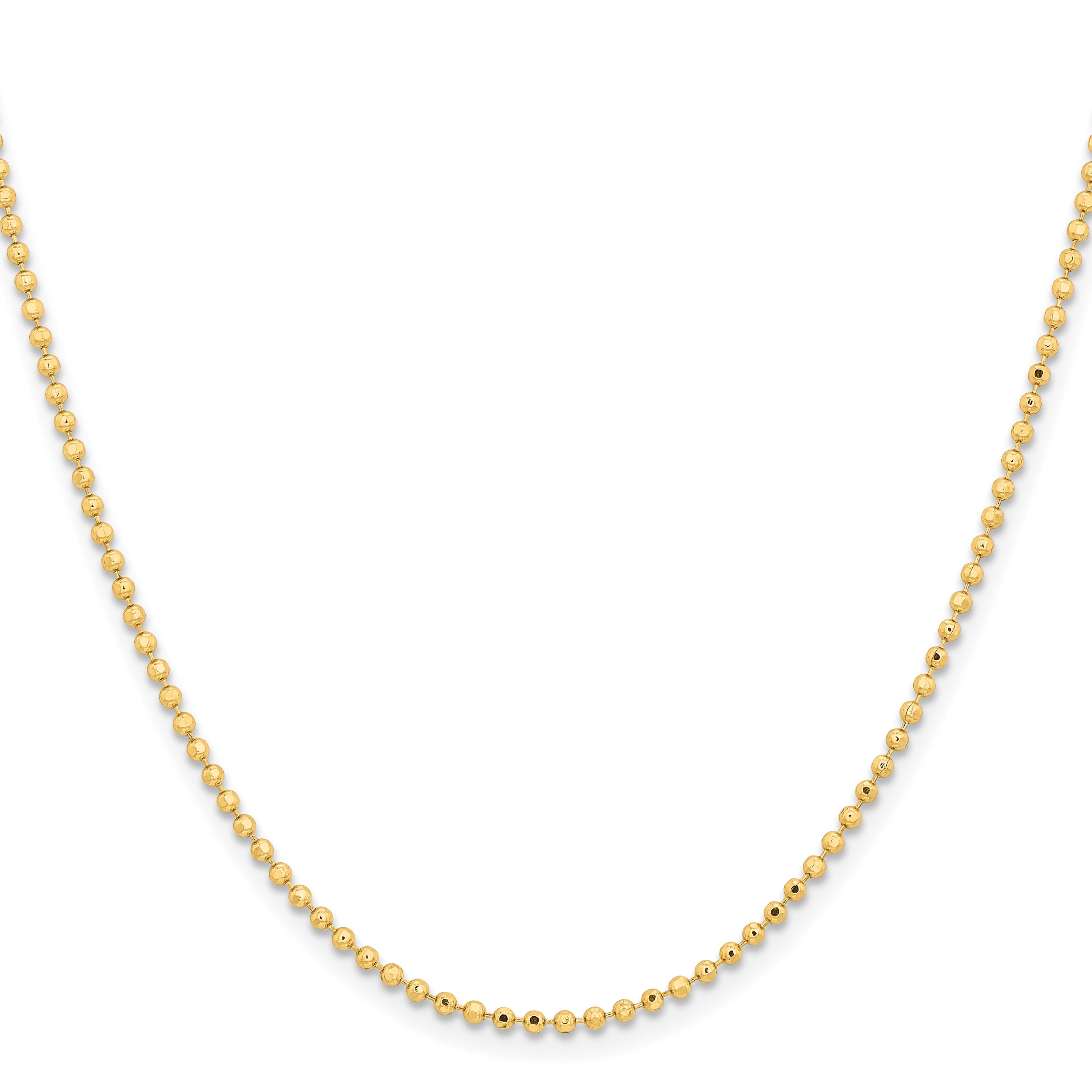Brass Beaded Chain Necklace 2mm