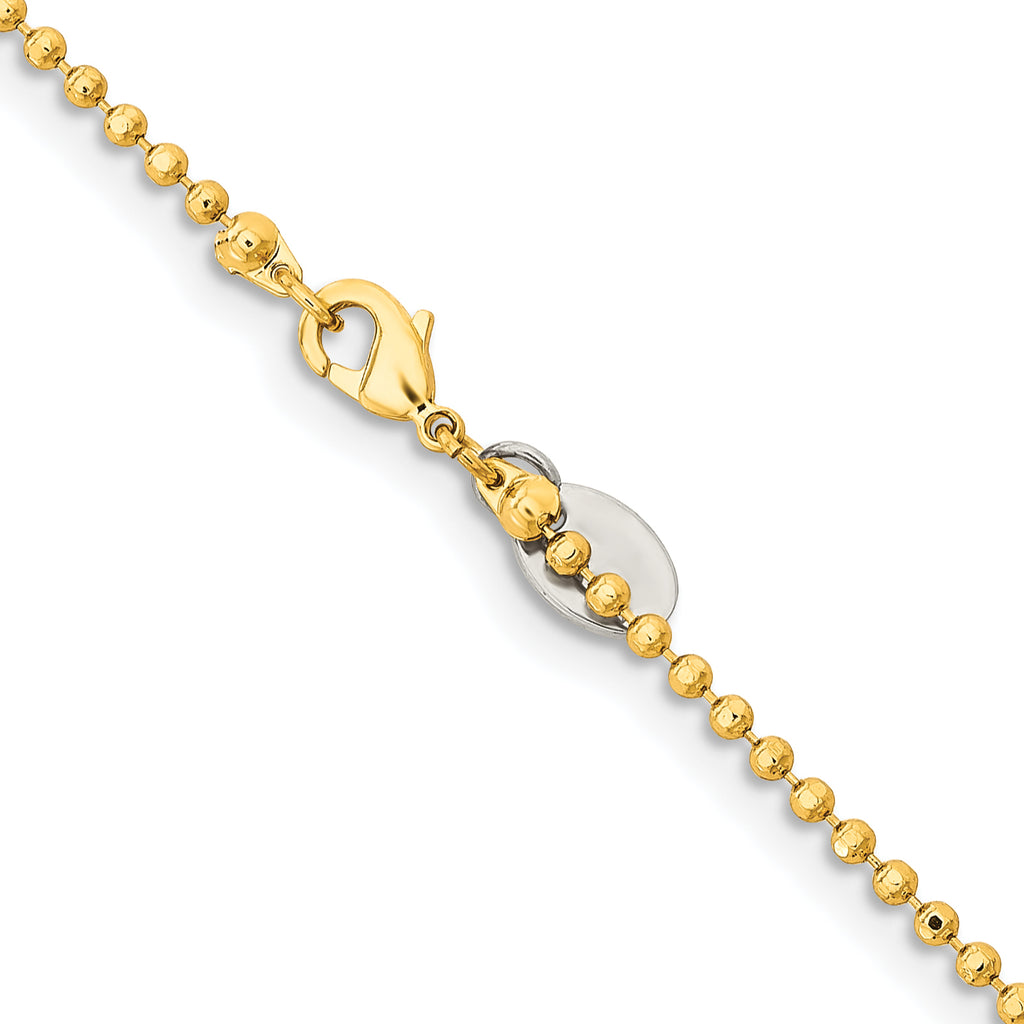 Brass Beaded Chain Necklace 2mm