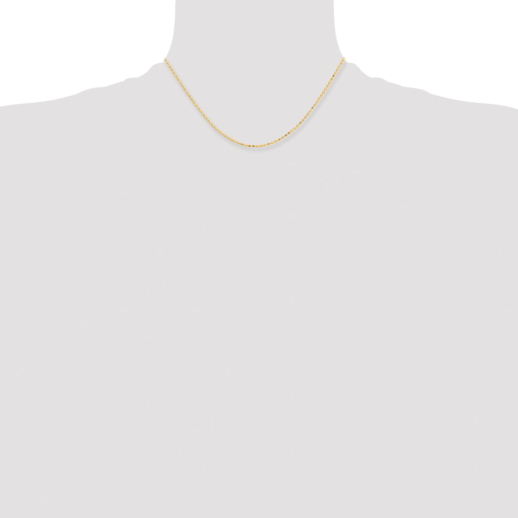 Brass Beaded Chain Necklace 2mm