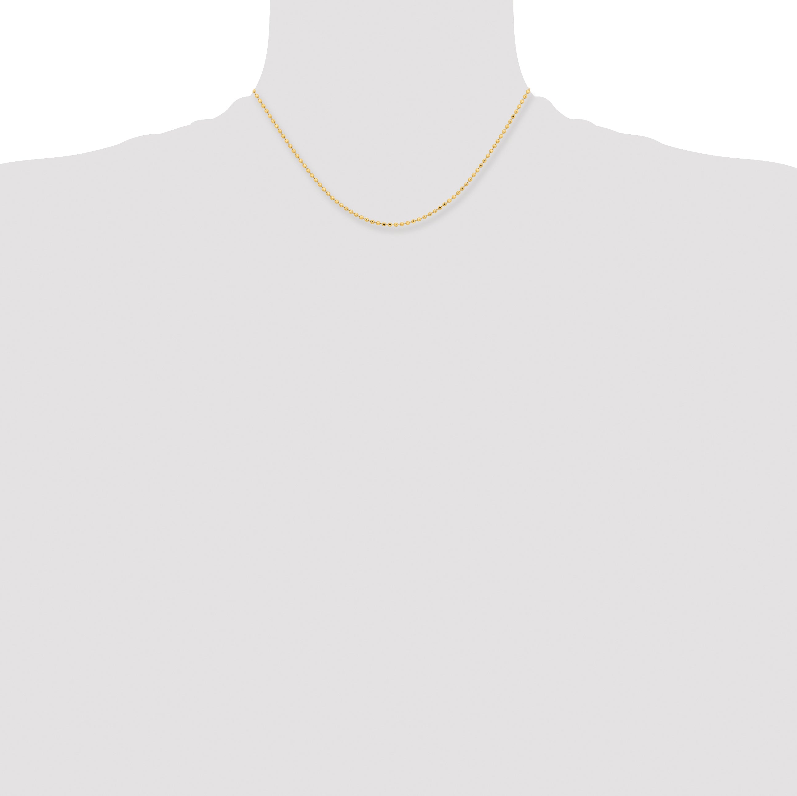 Brass Beaded Chain Necklace 2mm