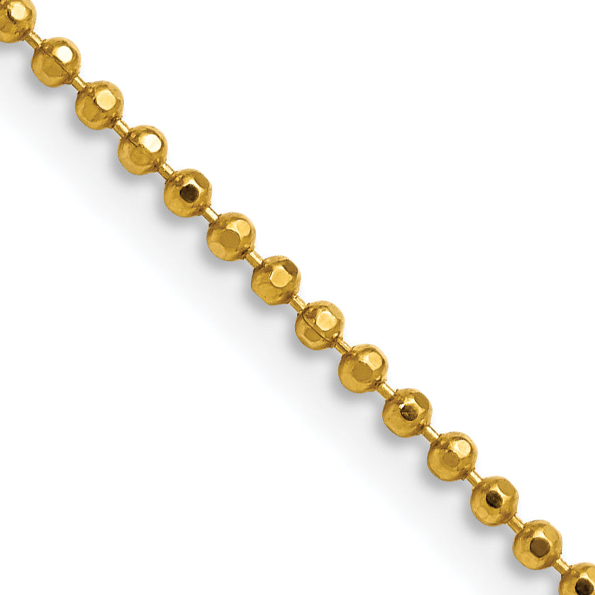 Brass Beaded Chain Necklace 2mm