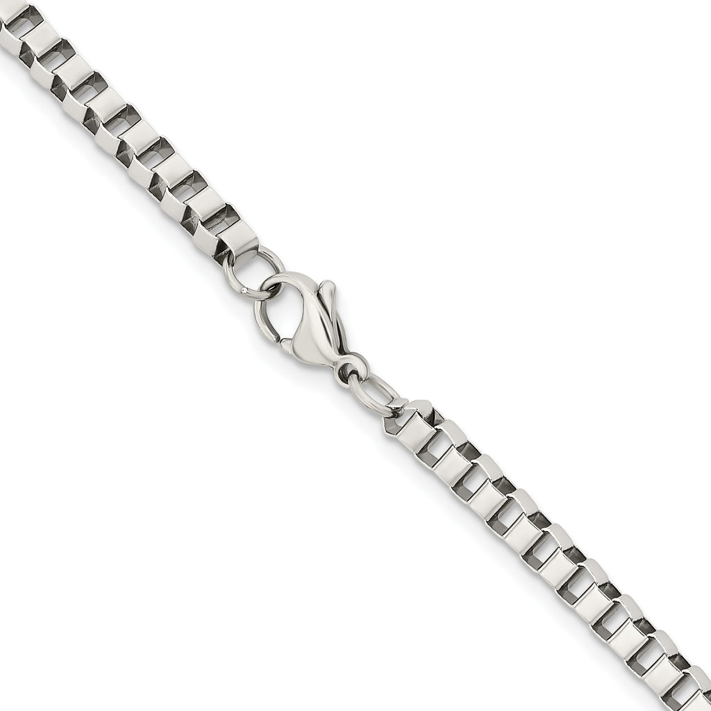 Men's Stainless Steel Box Chain Necklace 4mm