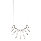 Chisel Stainless Steel Polished Bars and Beads on a 15.75 inch Snake Chain with a 1 inch Extension Necklace