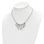 Chisel Stainless Steel Polished Bars and Beads on a 15.75 inch Snake Chain with a 1 inch Extension Necklace
