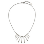 Chisel Stainless Steel Polished Bars and Beads on a 15.75 inch Snake Chain with a 1 inch Extension Necklace