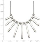 Chisel Stainless Steel Polished Bars and Beads on a 15.75 inch Snake Chain with a 1 inch Extension Necklace