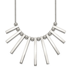 Chisel Stainless Steel Polished Bars and Beads on a 15.75 inch Snake Chain with a 1 inch Extension Necklace