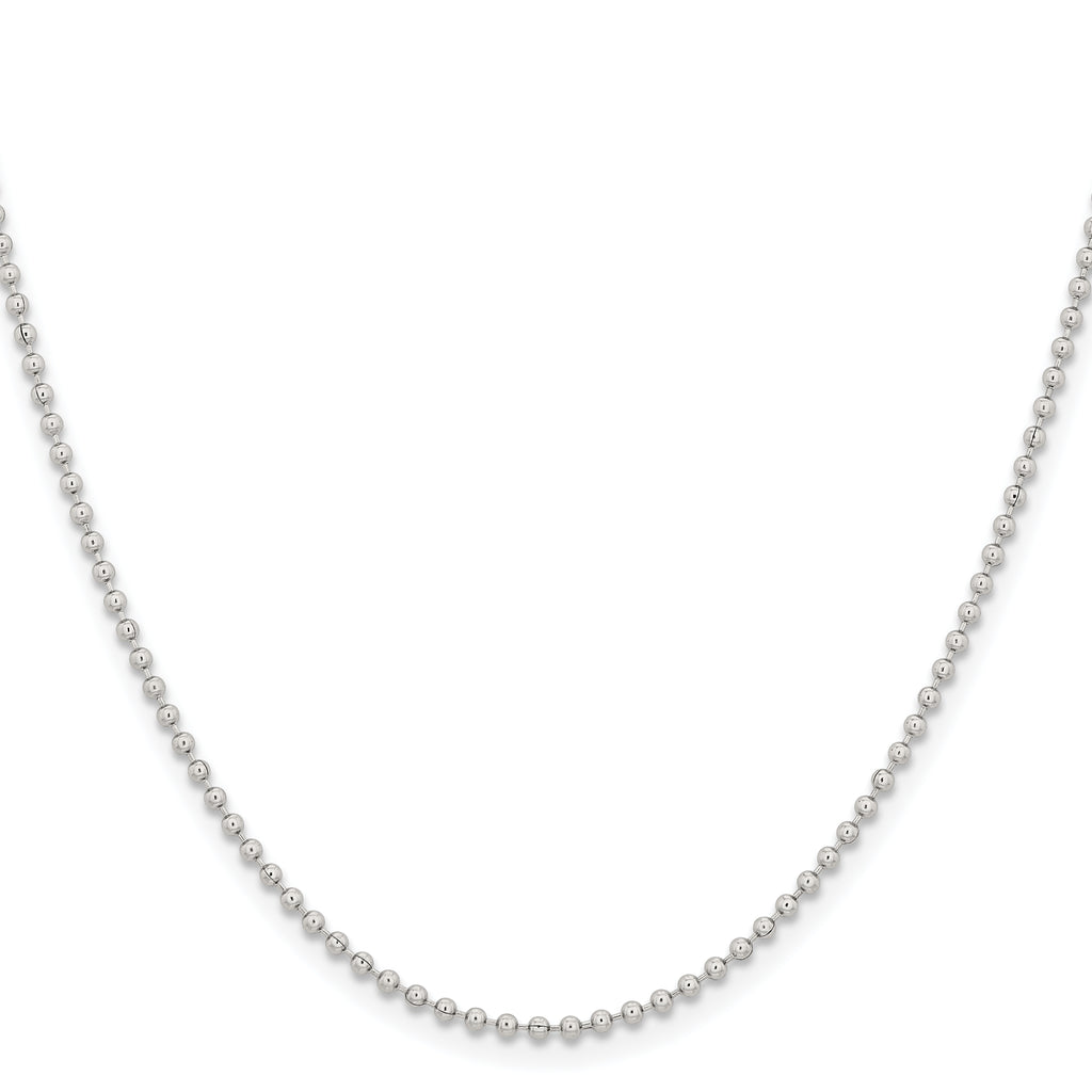 Stainless Steel Beaded Chain Necklace 2mm
