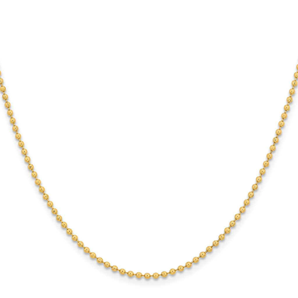 Stainless Steel Beaded Chain Necklace 2mm