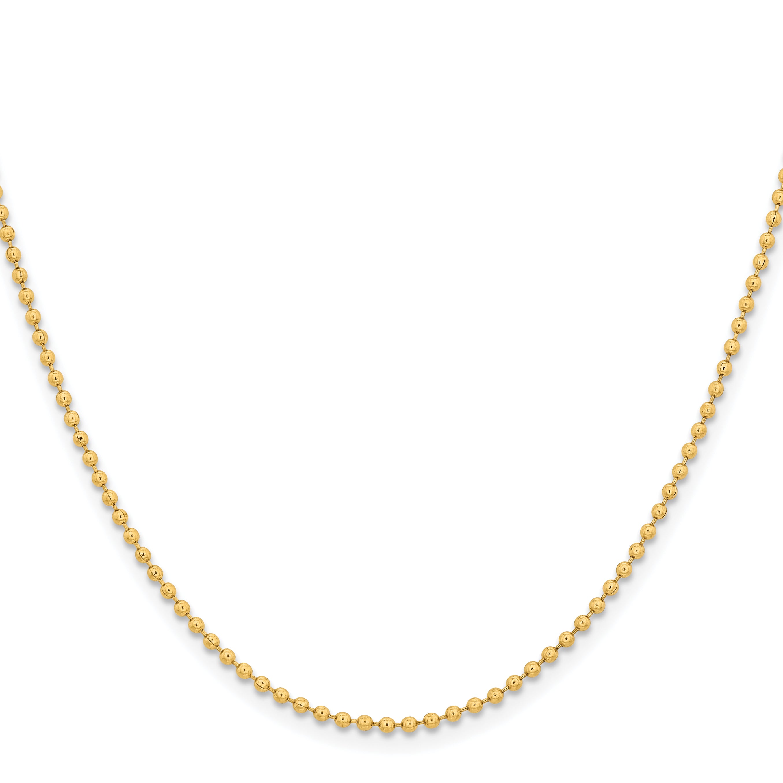 Stainless Steel Beaded Chain Necklace 2mm