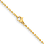 Stainless Steel Beaded Chain Necklace 2mm