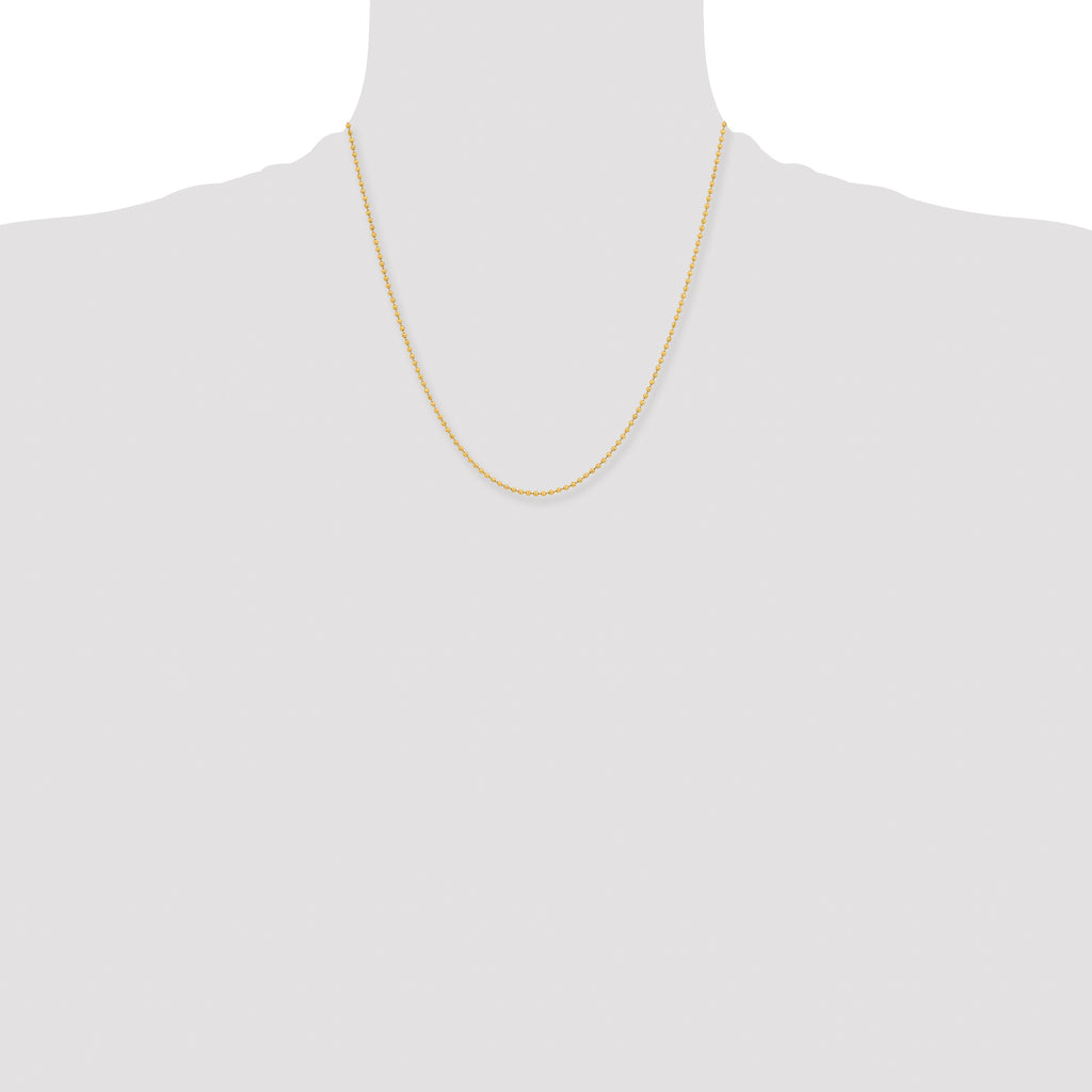 Stainless Steel Beaded Chain Necklace 2mm