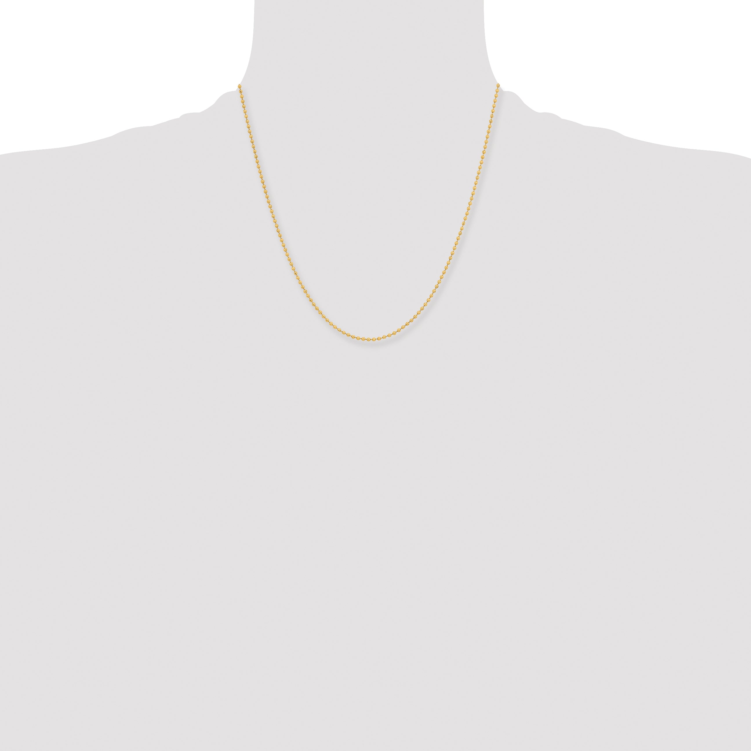 Stainless Steel Beaded Chain Necklace 2mm