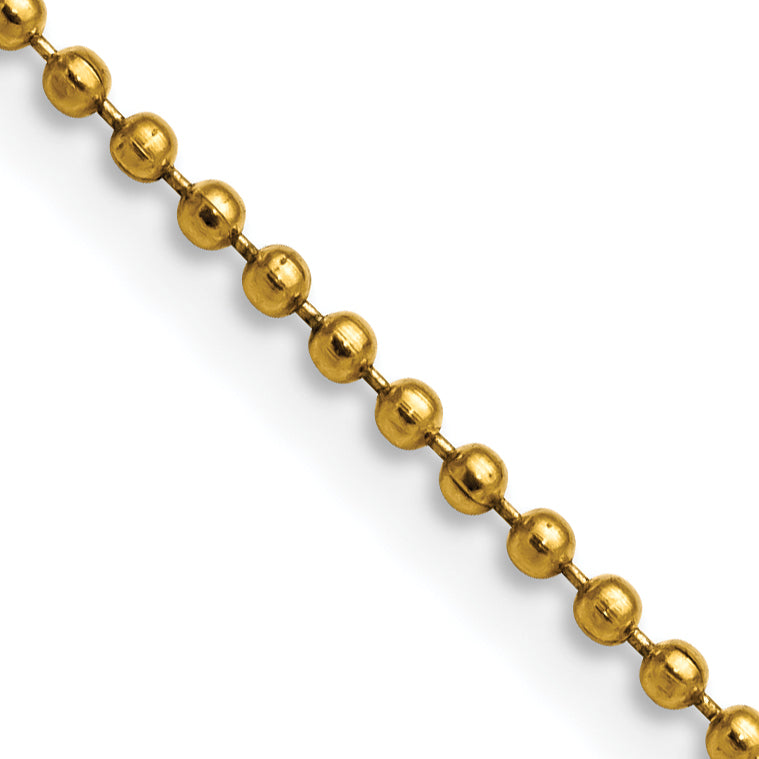 Stainless Steel Beaded Chain Necklace 2mm