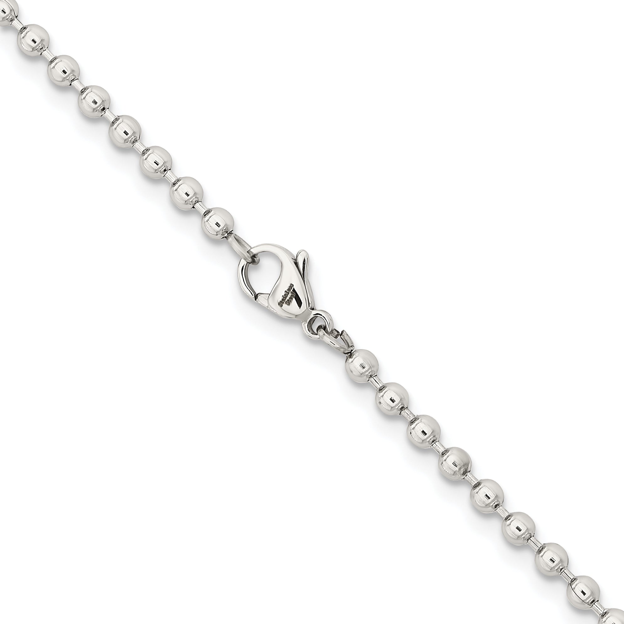 Stainless Steel Beaded Chain Necklace 3mm