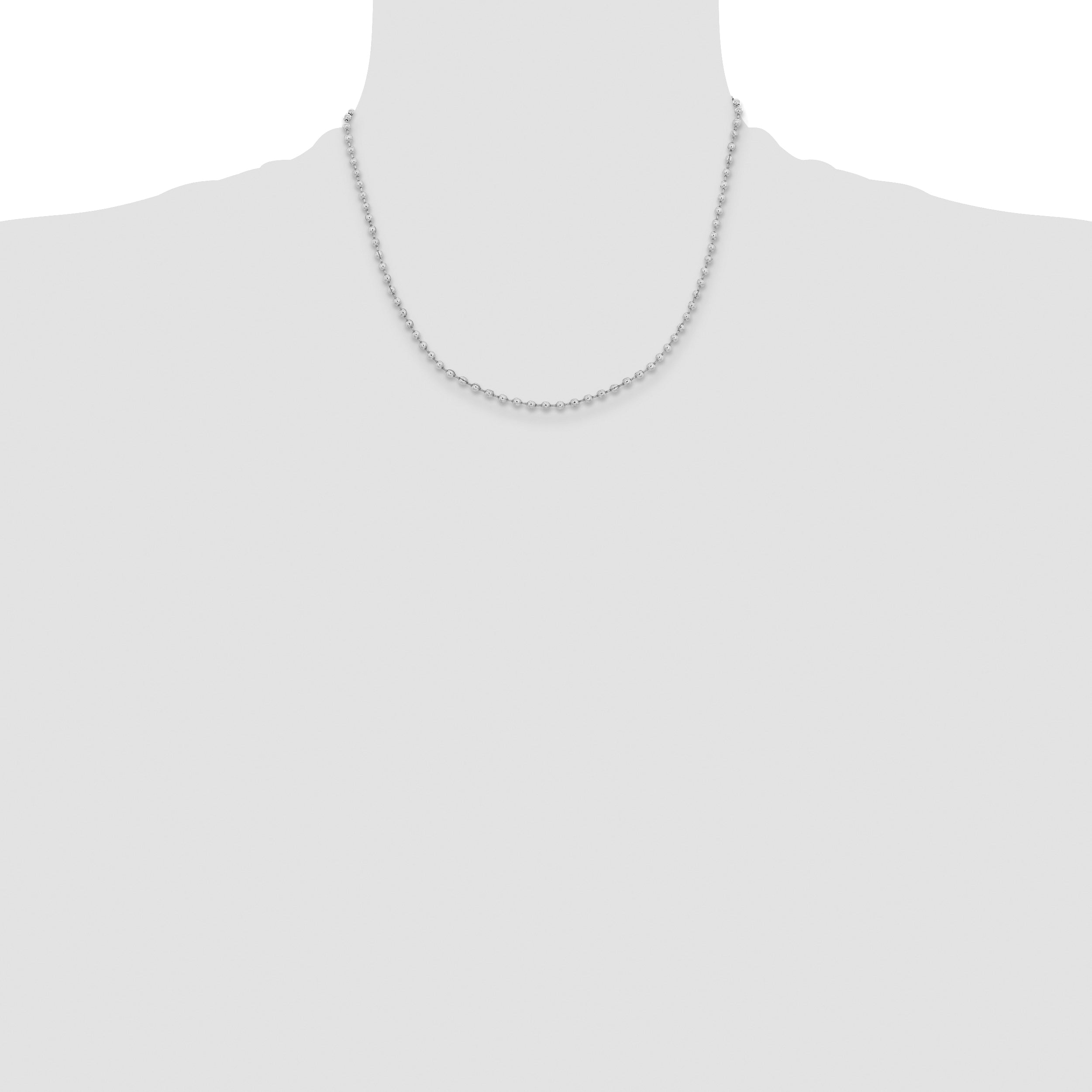 Stainless Steel Beaded Chain Necklace 3mm