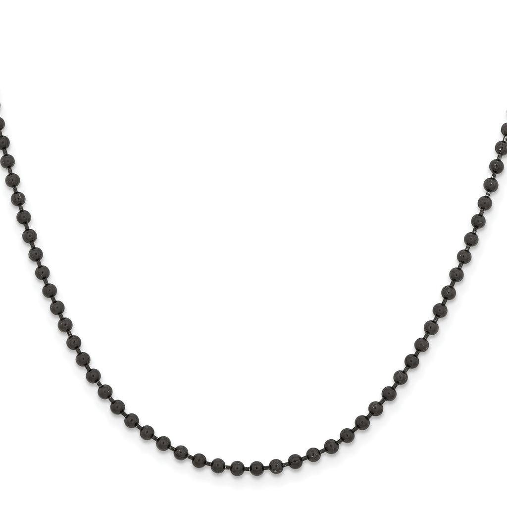 Chisel Stainless Steel Polished Black IP-plated 3mm Ball Chain