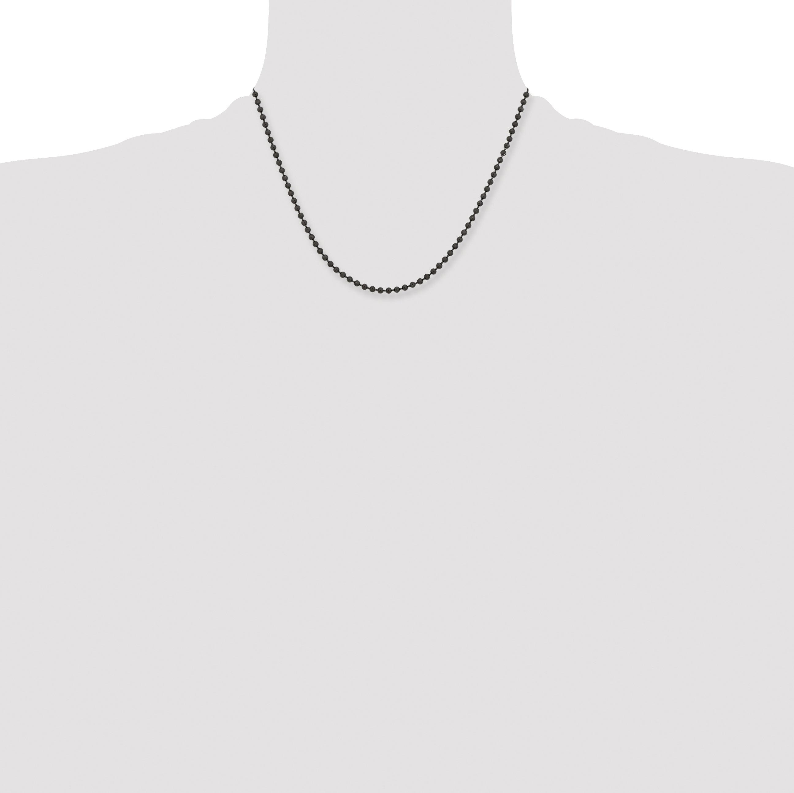 Stainless Steel Beaded Chain Necklace 3mm