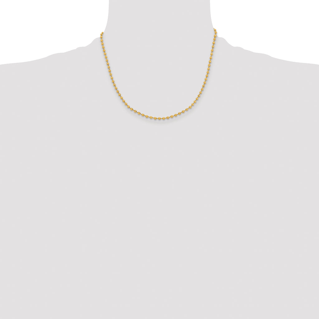 Stainless Steel Beaded Chain Necklace 3mm