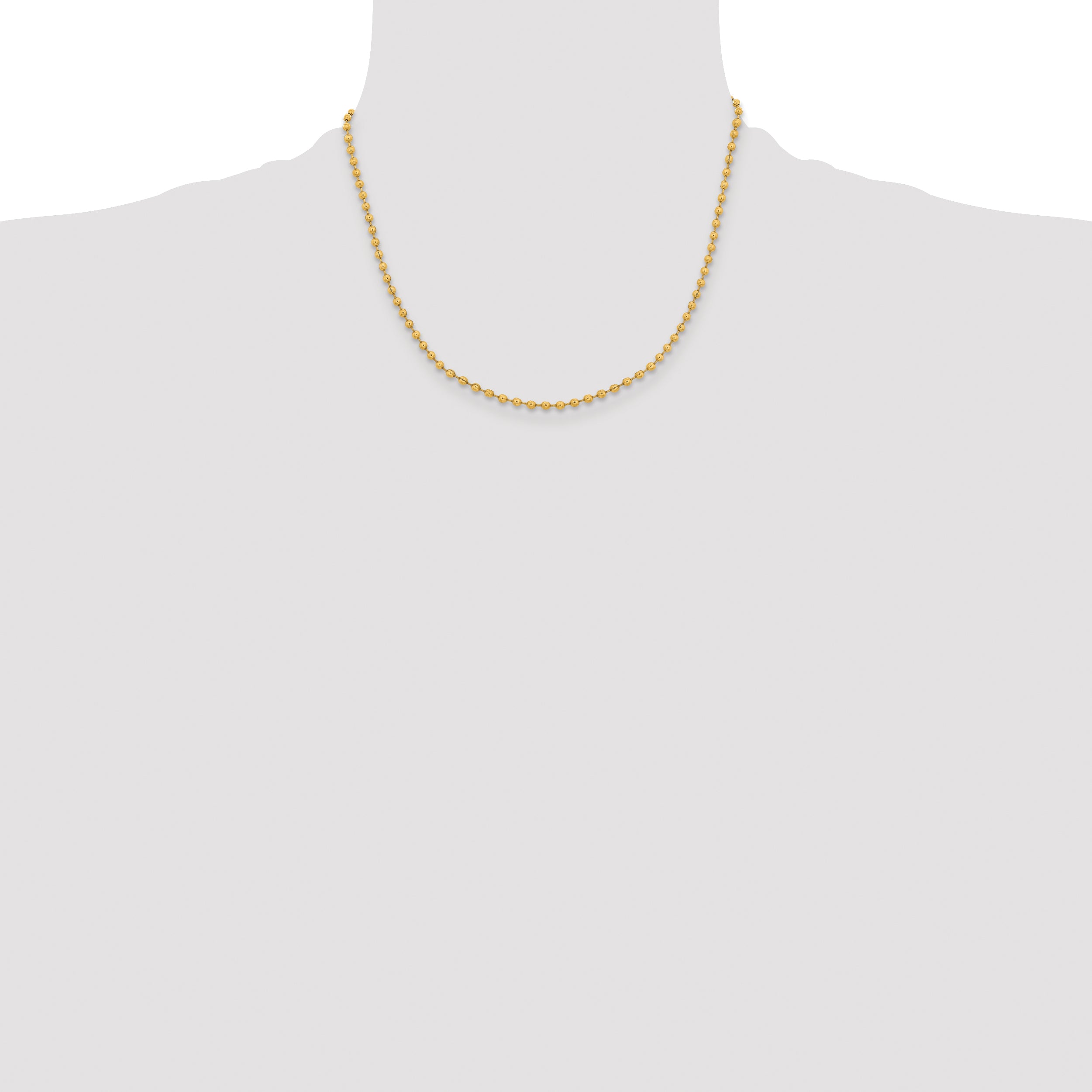 Stainless Steel Beaded Chain Necklace 3mm