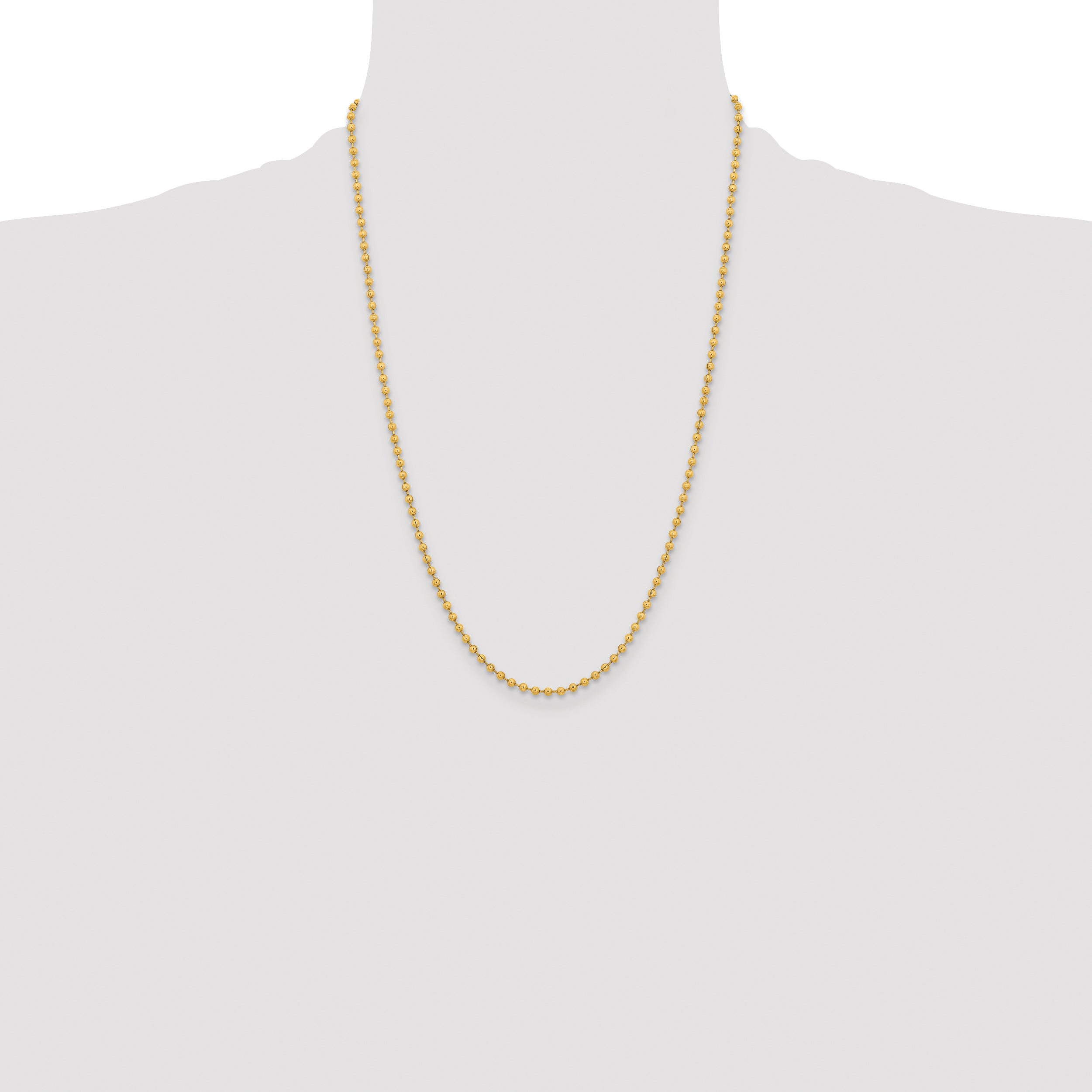 Chisel Stainless Steel Polished Yellow IP-plated 3mm Ball Chain