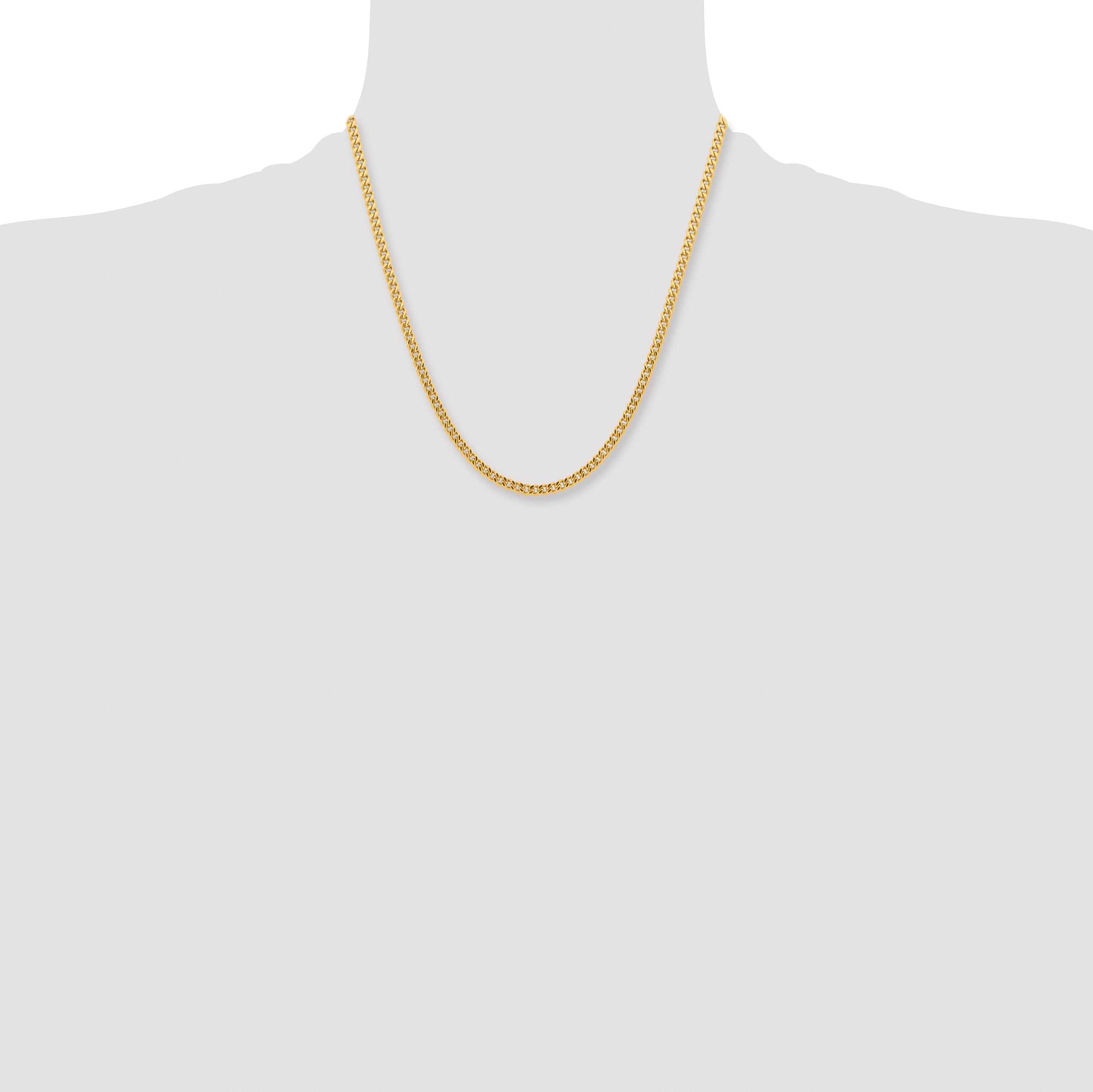 Chisel Stainless Steel Polished Yellow IP-plated 4mm Curb Chain