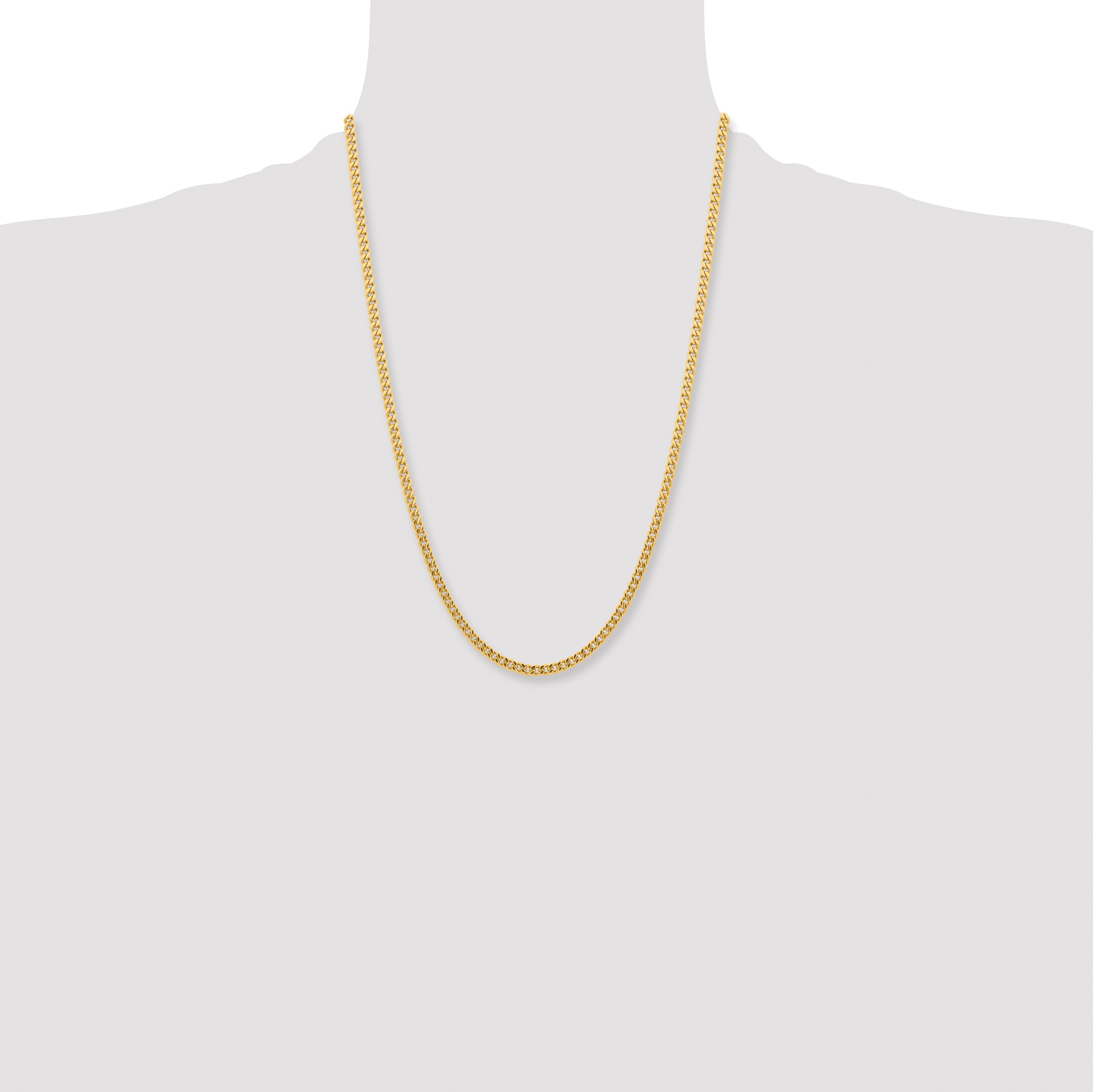 Chisel Stainless Steel Polished Yellow IP-plated 4mm 24 inch Curb Chain