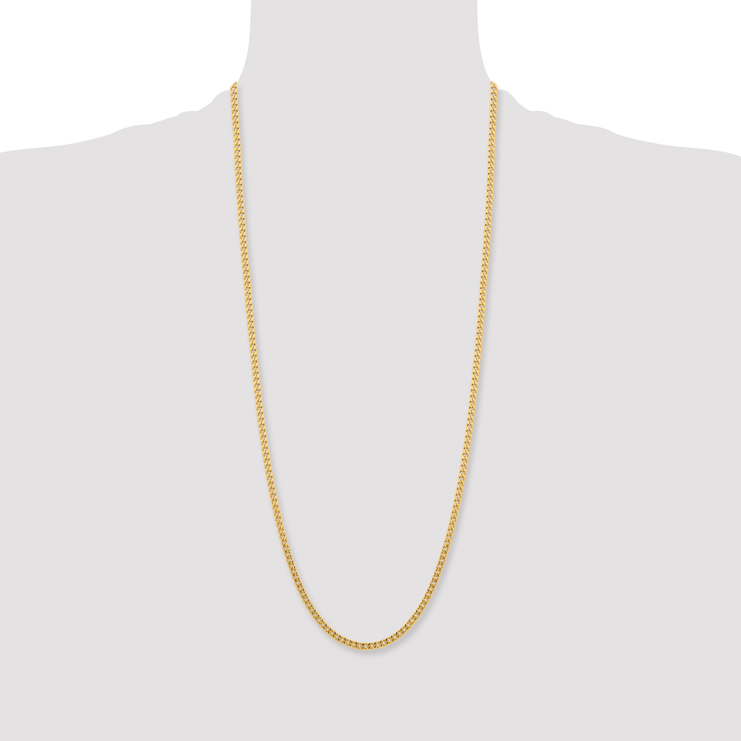 Chisel Stainless Steel Polished Yellow IP-plated 4mm Curb Chain