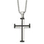 Chisel Stainless Steel Polished Black IP-plated Cross Pendant on a 22 inch Ball Chain Necklace