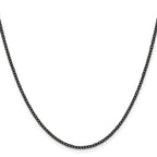 Polished Black Stainless Steel Cable Chain Necklace 2.3mm