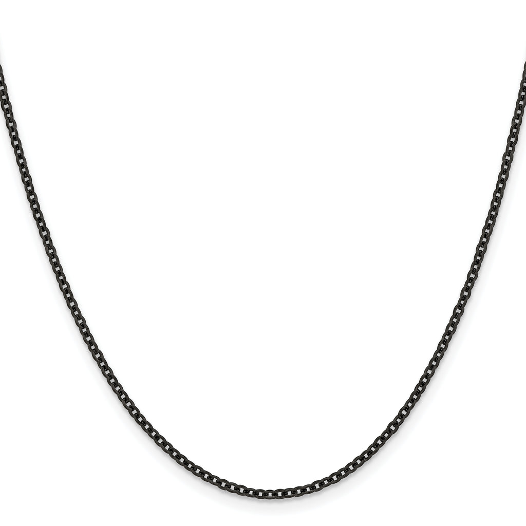 Chisel Stainless Steel Polished Black IP-plated 2.3mm Cable Chain
