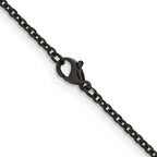 Polished Black Stainless Steel Cable Chain Necklace 2.3mm