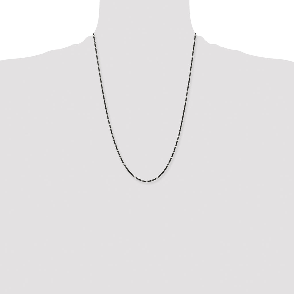 Chisel Stainless Steel Polished Black IP-plated 2.3mm Cable Chain