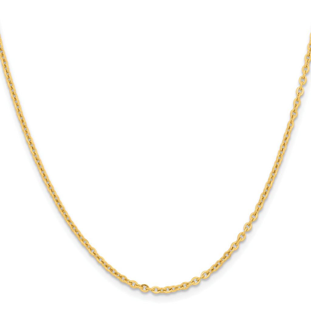 Polished Gold-Tone Stainless Steel Cable Chain Necklace 2.3mm