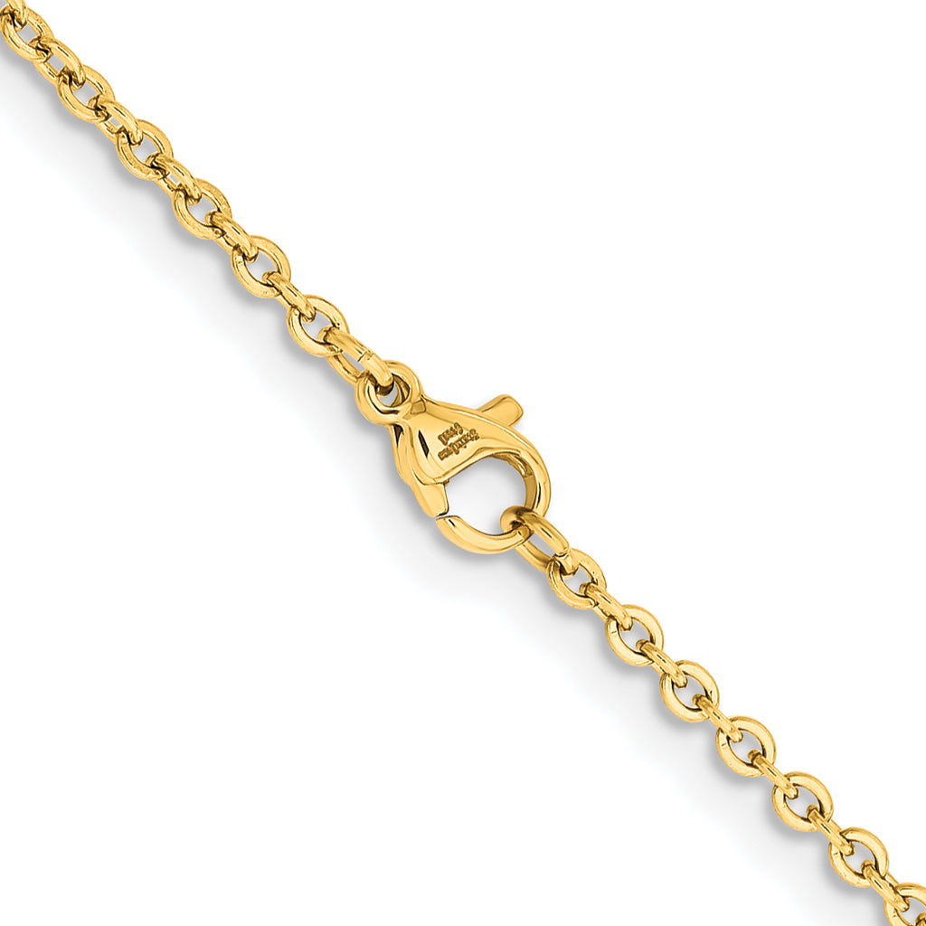 Polished Gold-Tone Stainless Steel Cable Chain Necklace 2.3mm