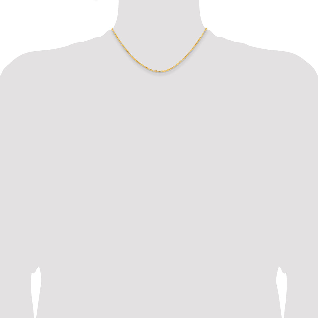 Polished Gold-Tone Stainless Steel Cable Chain Necklace 2.3mm