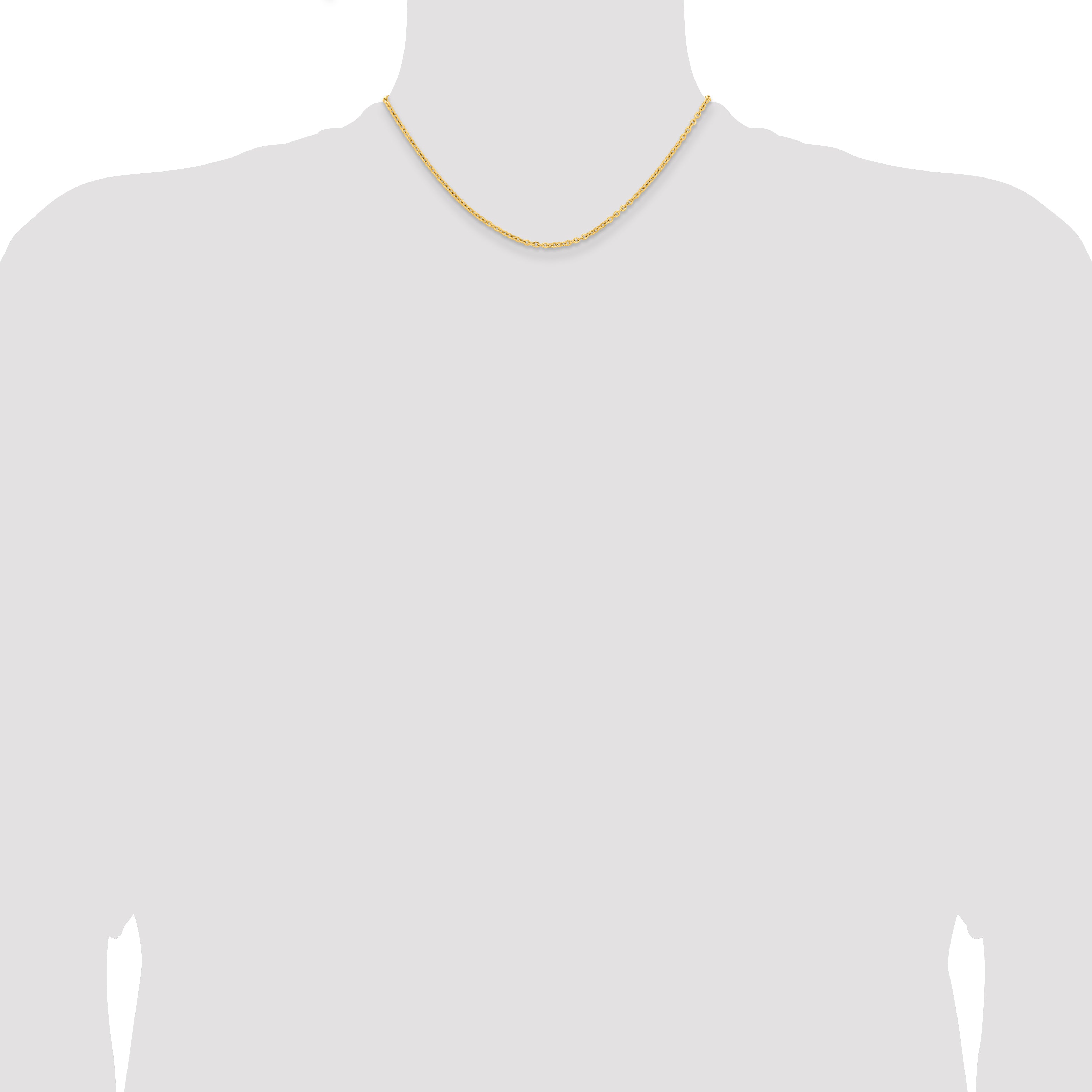 Polished Gold-Tone Stainless Steel Cable Chain Necklace 2.3mm
