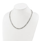 Polished Stainless Steel Figaro Chain Necklace 6mm