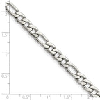 Polished Stainless Steel Figaro Chain Necklace 6mm
