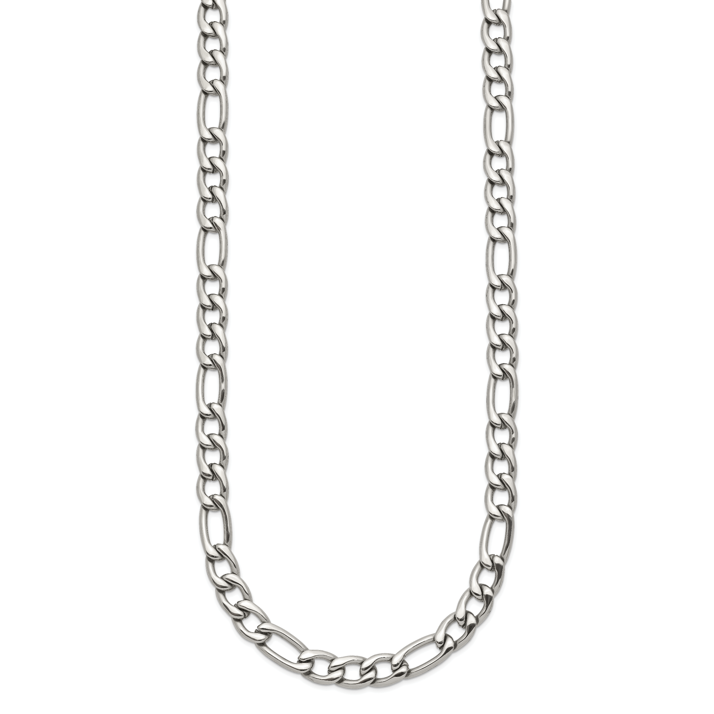 Polished Figaro Chain in Stainless Steel, 6mm Secondary image