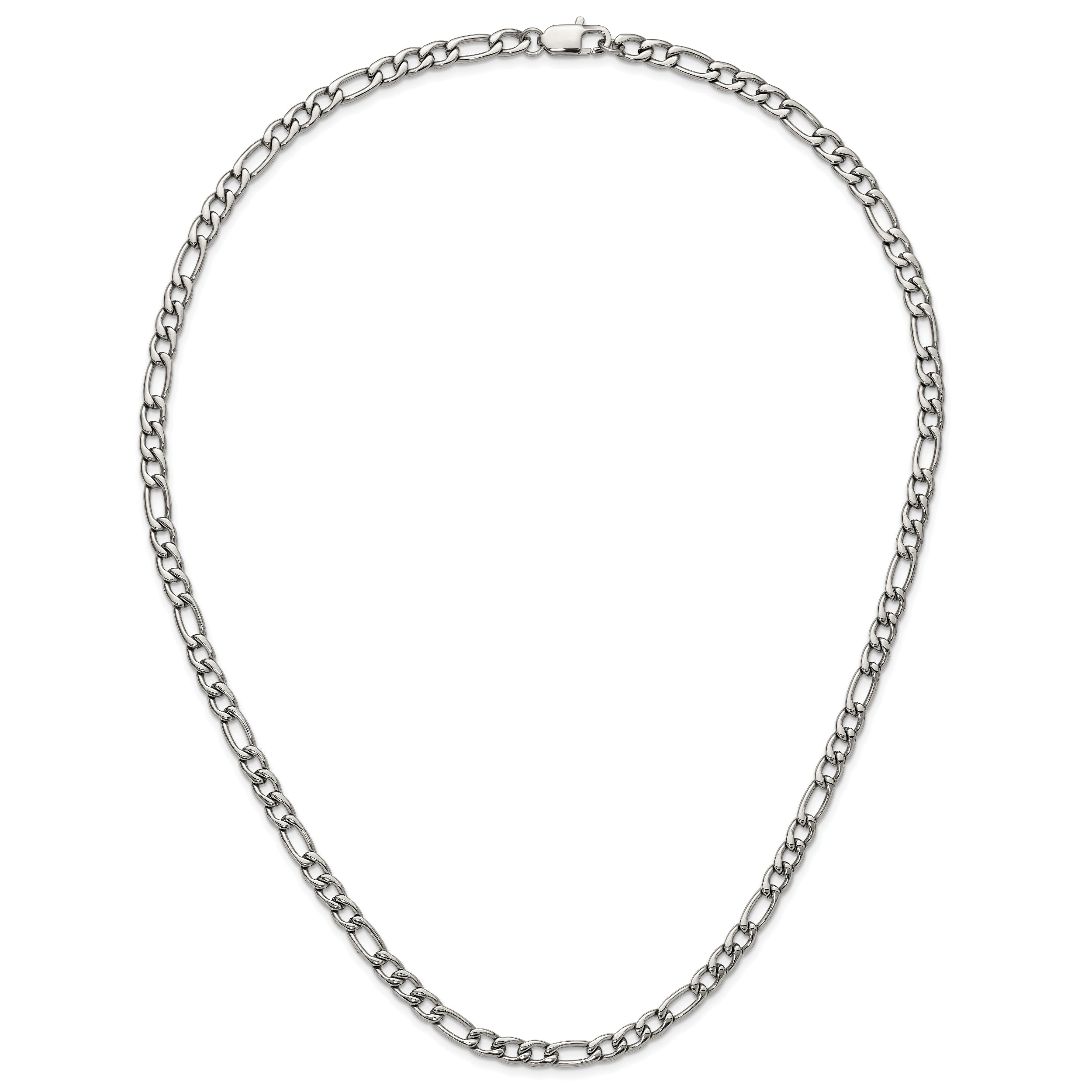 Chisel Stainless Steel Polished 6mm 24 inch Figaro Chain