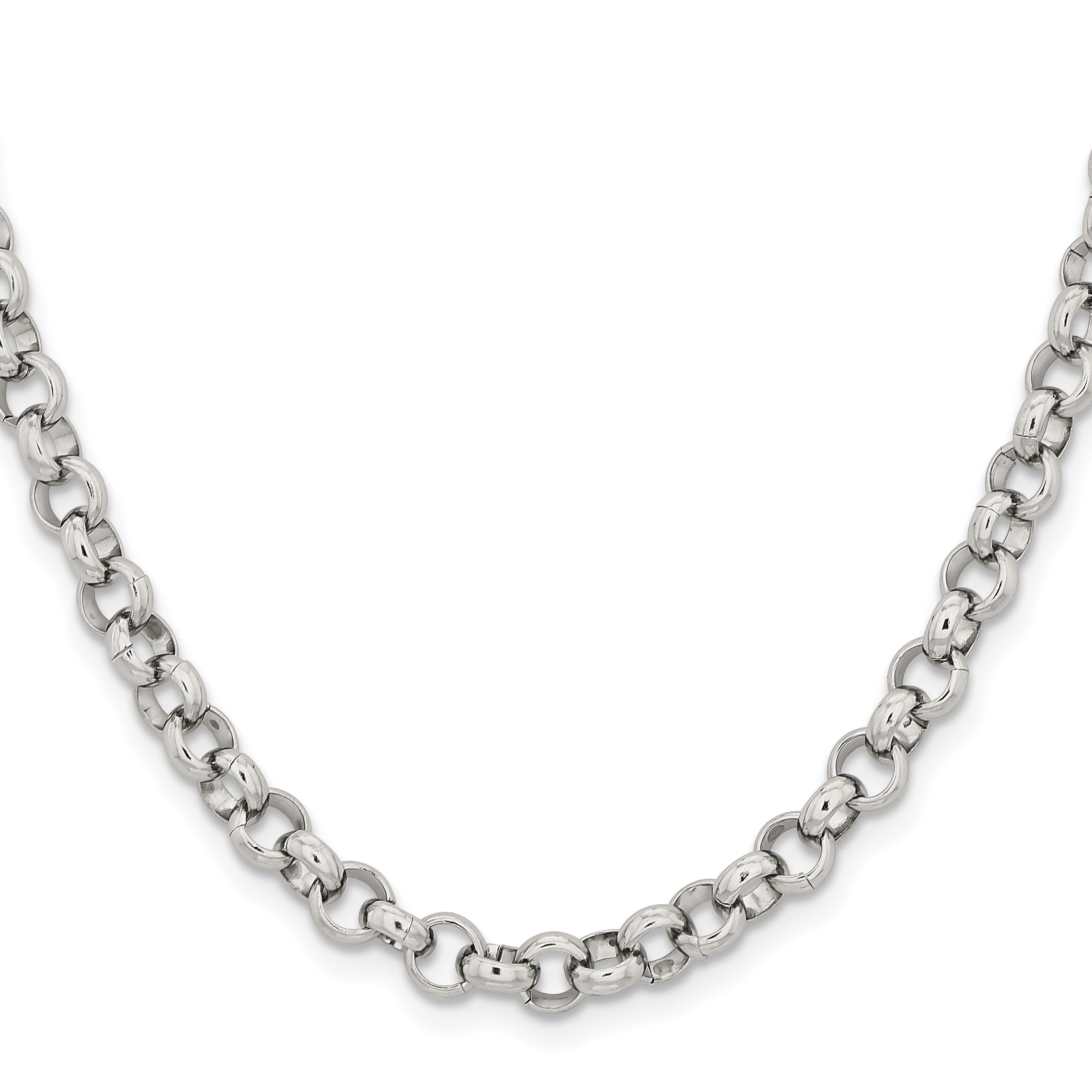 Men's Stainless Steel Rolo Chain Necklace 6mm Secondary image