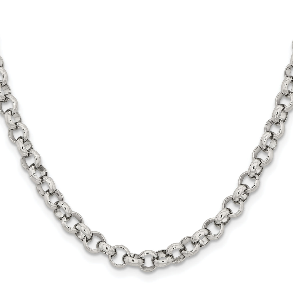 Men's Stainless Steel Rolo Chain Necklace 6mm