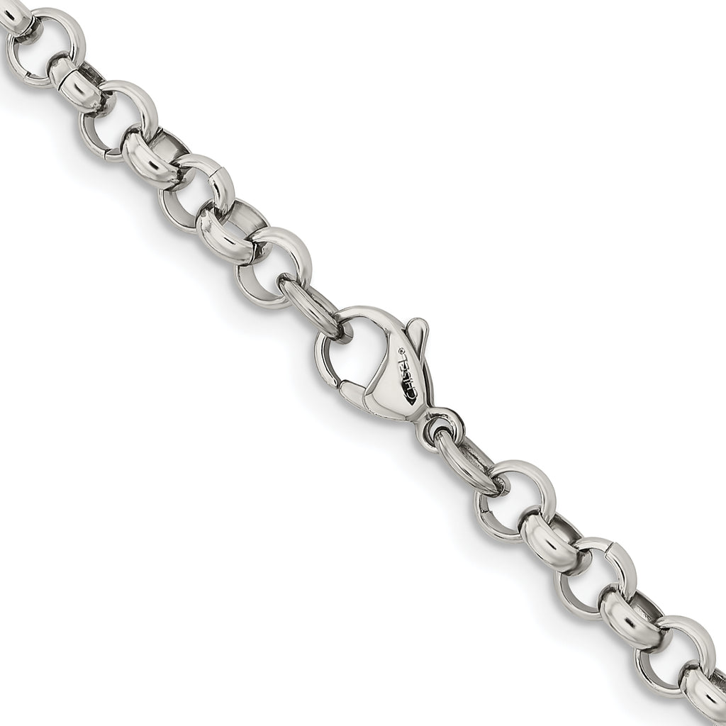 Men's Stainless Steel Rolo Chain Necklace 6mm
