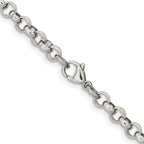 Men's Stainless Steel Rolo Chain Necklace 6mm