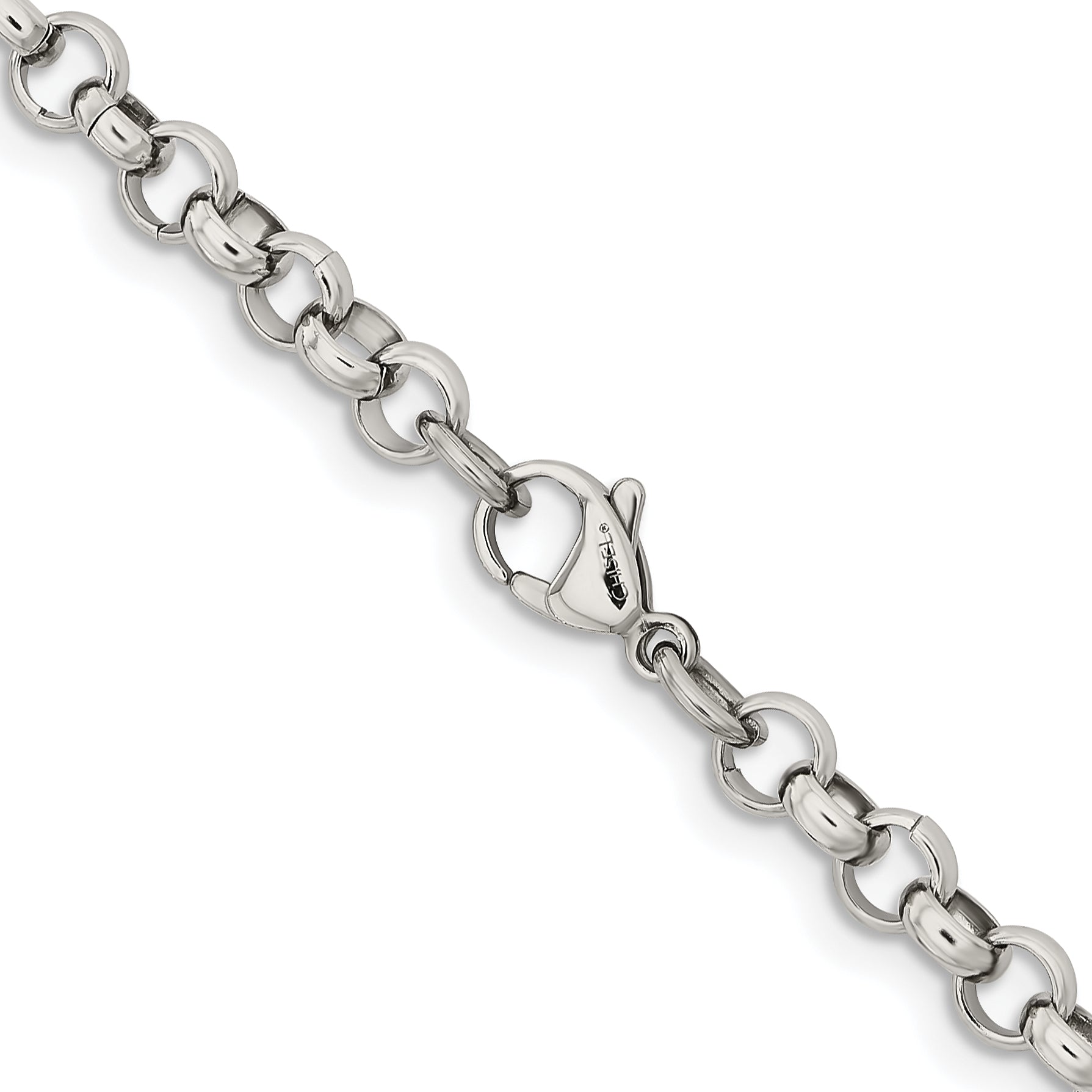 Men's Stainless Steel Rolo Chain Necklace 6mm